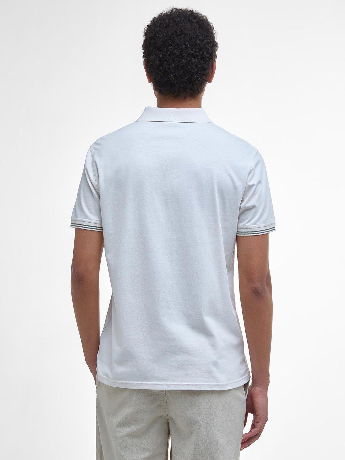 Product image 2 of 7, which shows Barbour Austwick Cotton Polo Shirt, Whisper White, S