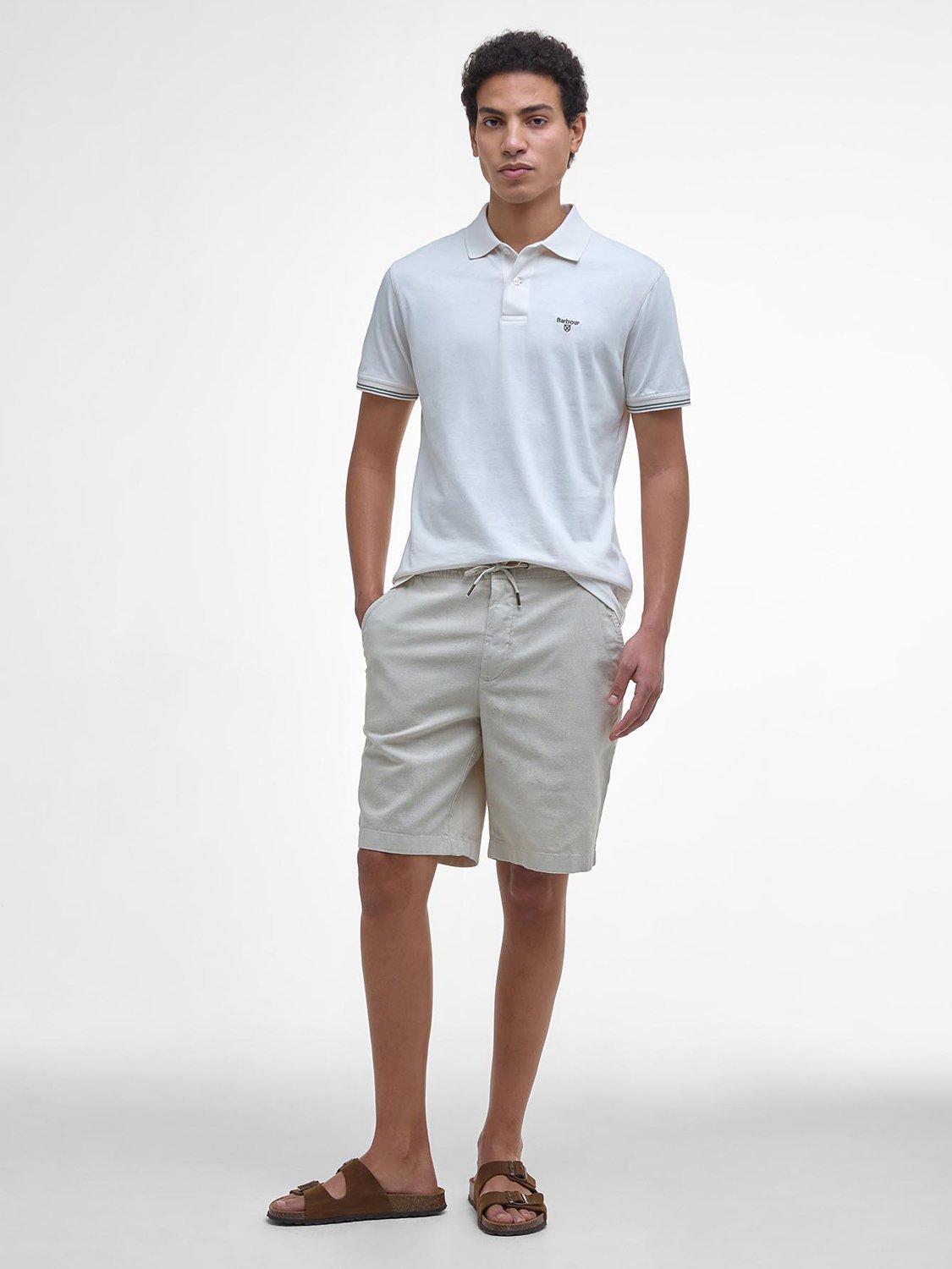 Product image 3 of 7, which shows Barbour Austwick Cotton Polo Shirt, Whisper White, S