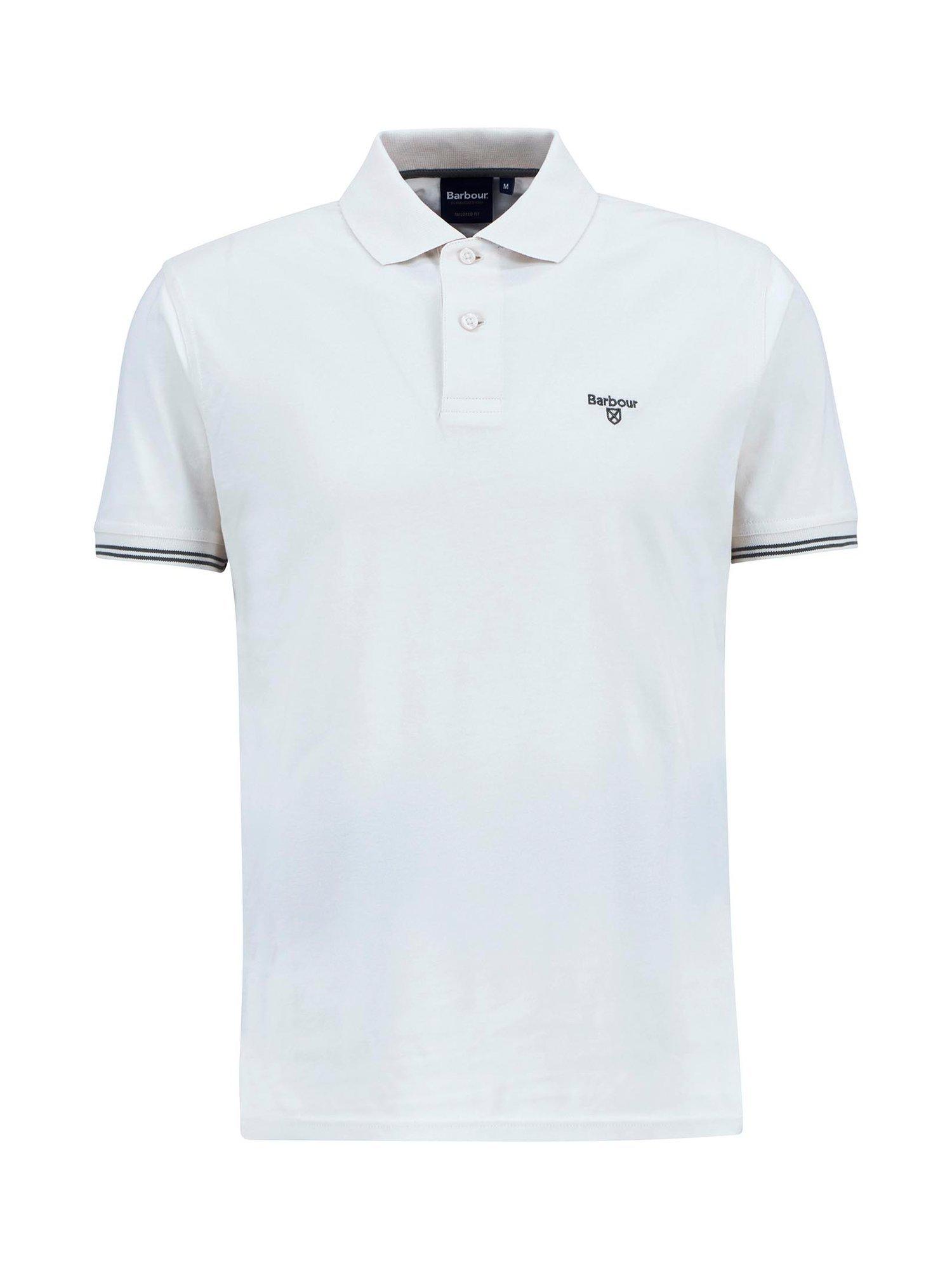 Product image 4 of 7, which shows Barbour Austwick Cotton Polo Shirt, Whisper White, S