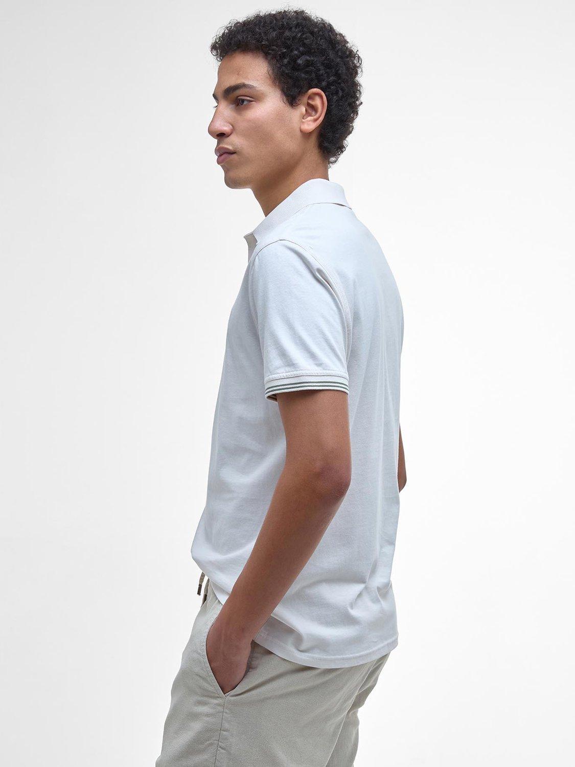 Product image 5 of 7, which shows Barbour Austwick Cotton Polo Shirt, Whisper White, S