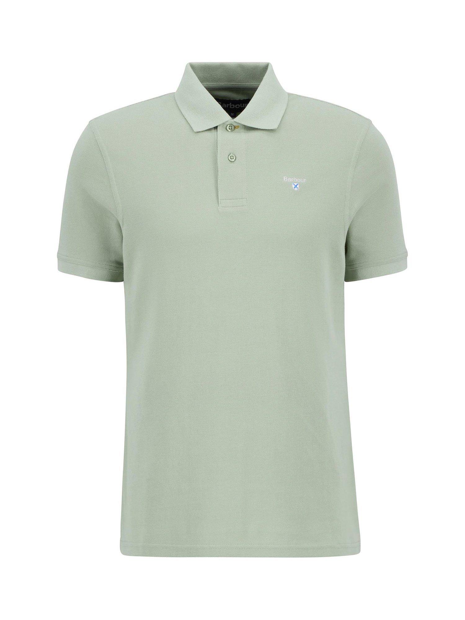 Product image 4 of 6, which shows Barbour Sports Cotton Polo Shirt, Seagrass, S