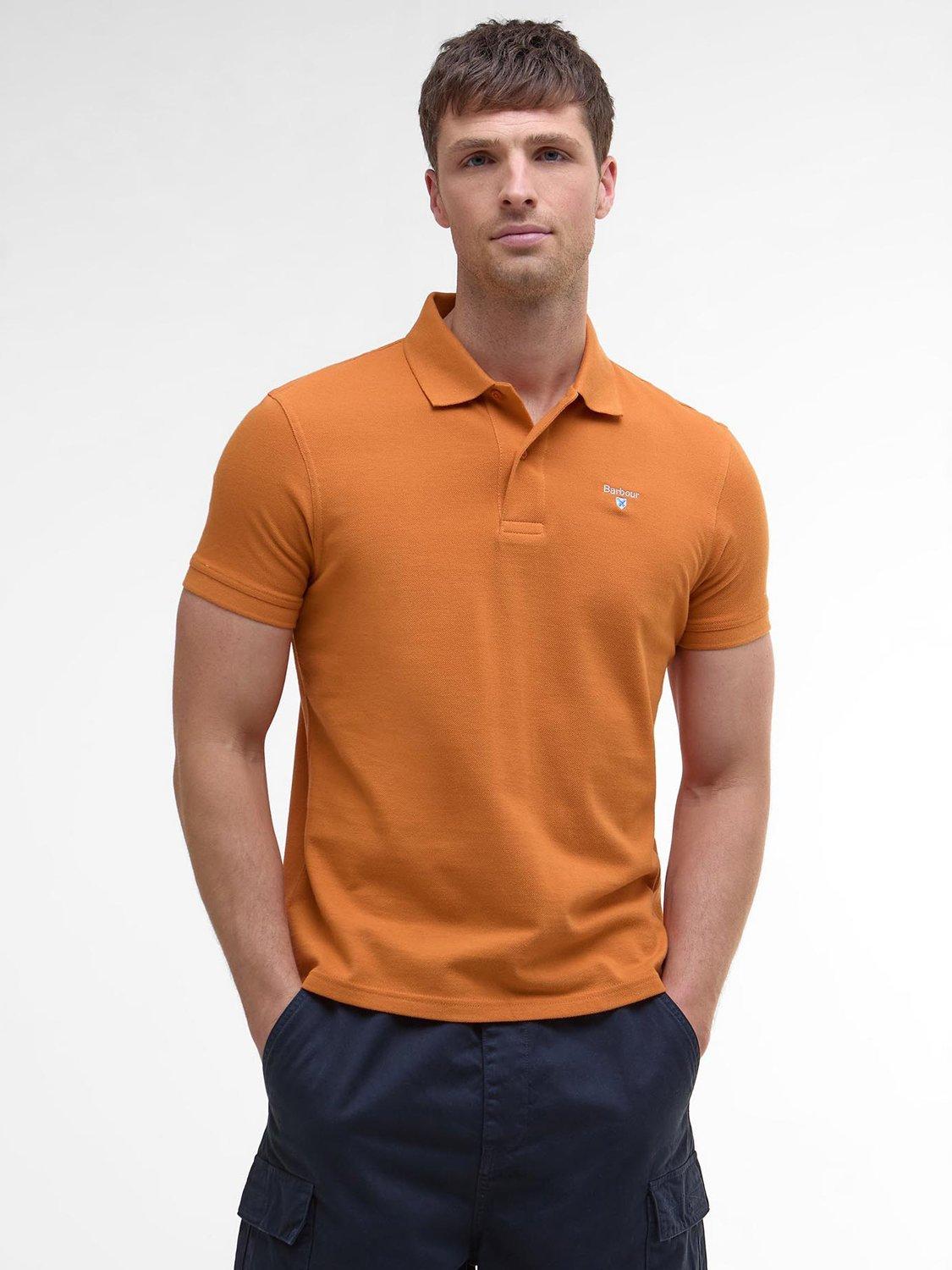 Product image 1 of 6, which shows Barbour Sports Cotton Polo Shirt, Sunset Haze, S