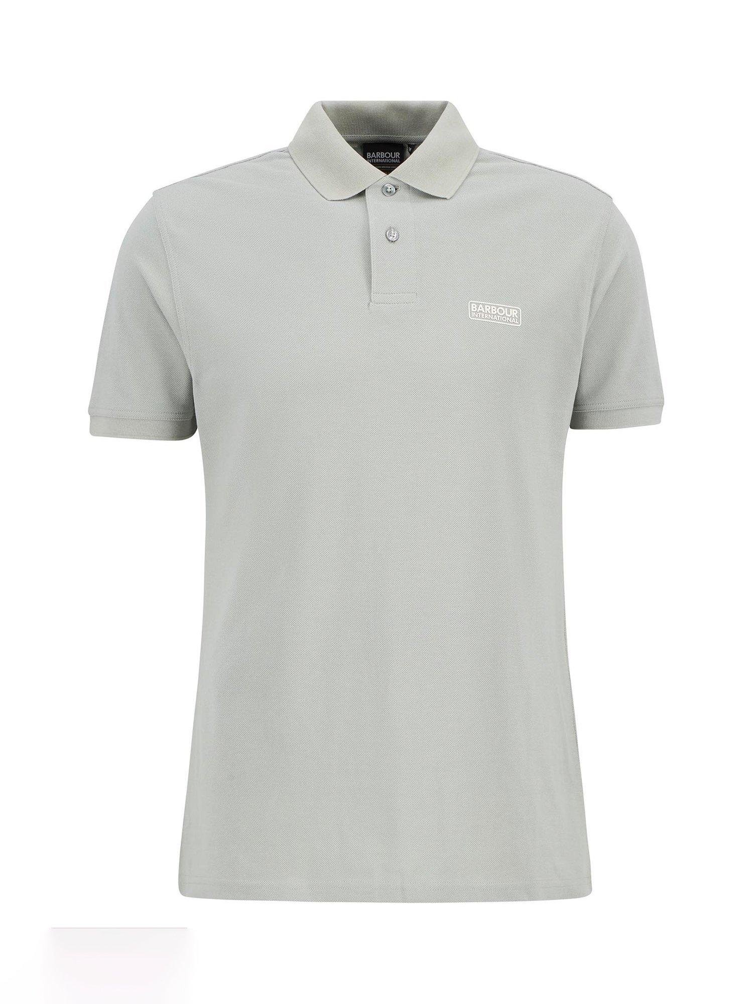 Product image 5 of 7, which shows Barbour International Essential Cotton Polo Shirt, Mineral Grey, S