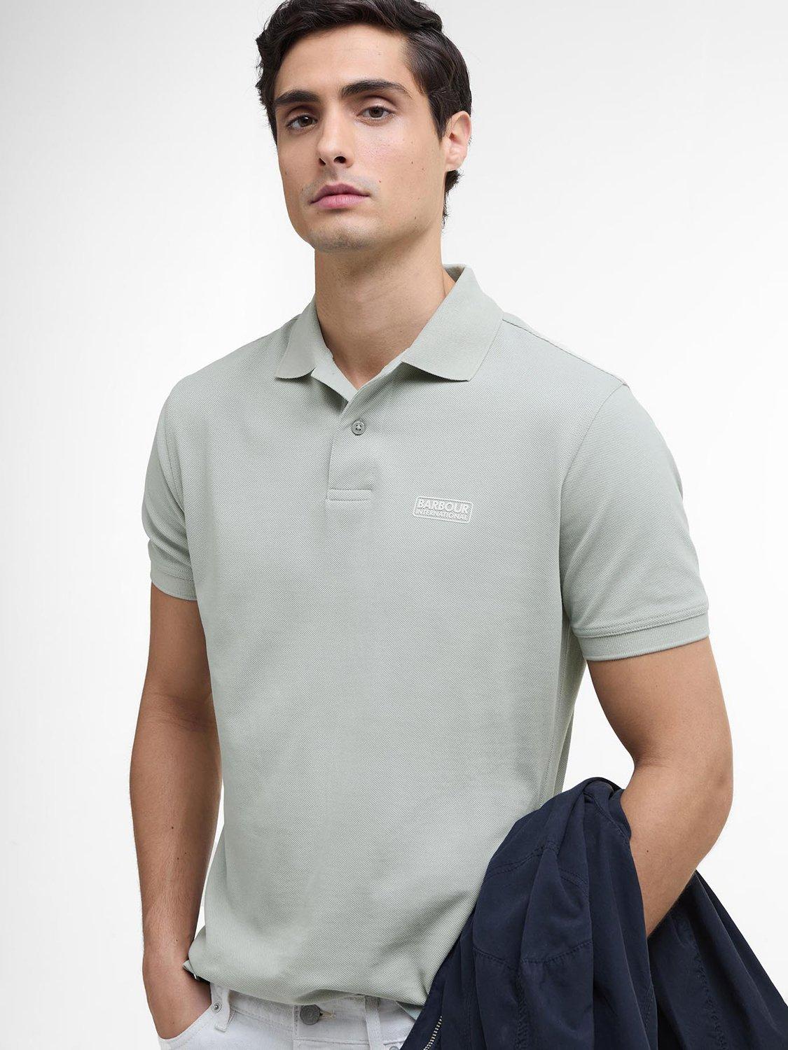 Product image 6 of 7, which shows Barbour International Essential Cotton Polo Shirt, Mineral Grey, S