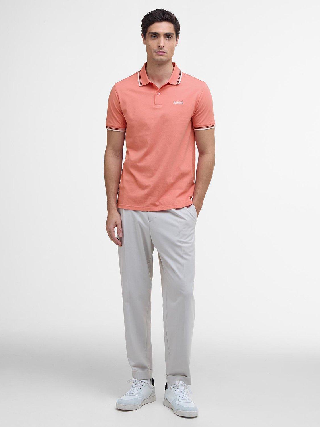 Product image 3 of 6, which shows Barbour International Ethan Cotton Polo Shirt, Coral, S