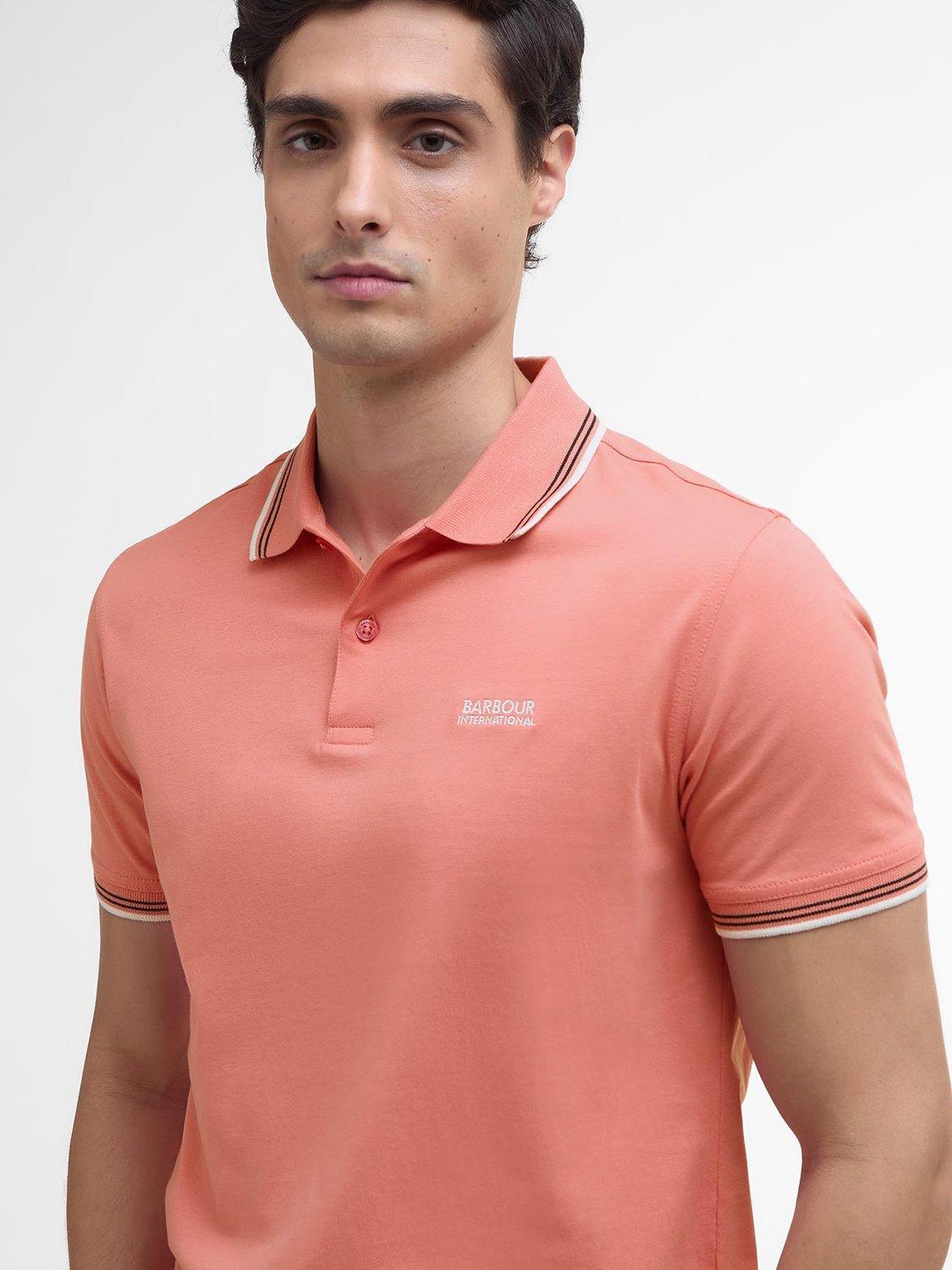 Product image 5 of 6, which shows Barbour International Ethan Cotton Polo Shirt, Coral, S