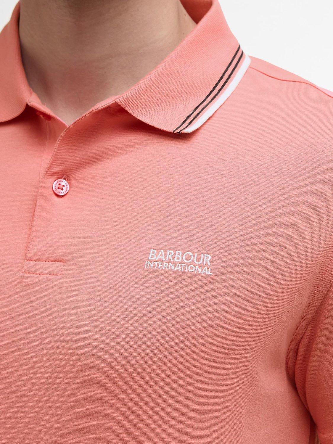 Product image 6 of 6, which shows Barbour International Ethan Cotton Polo Shirt, Coral, S