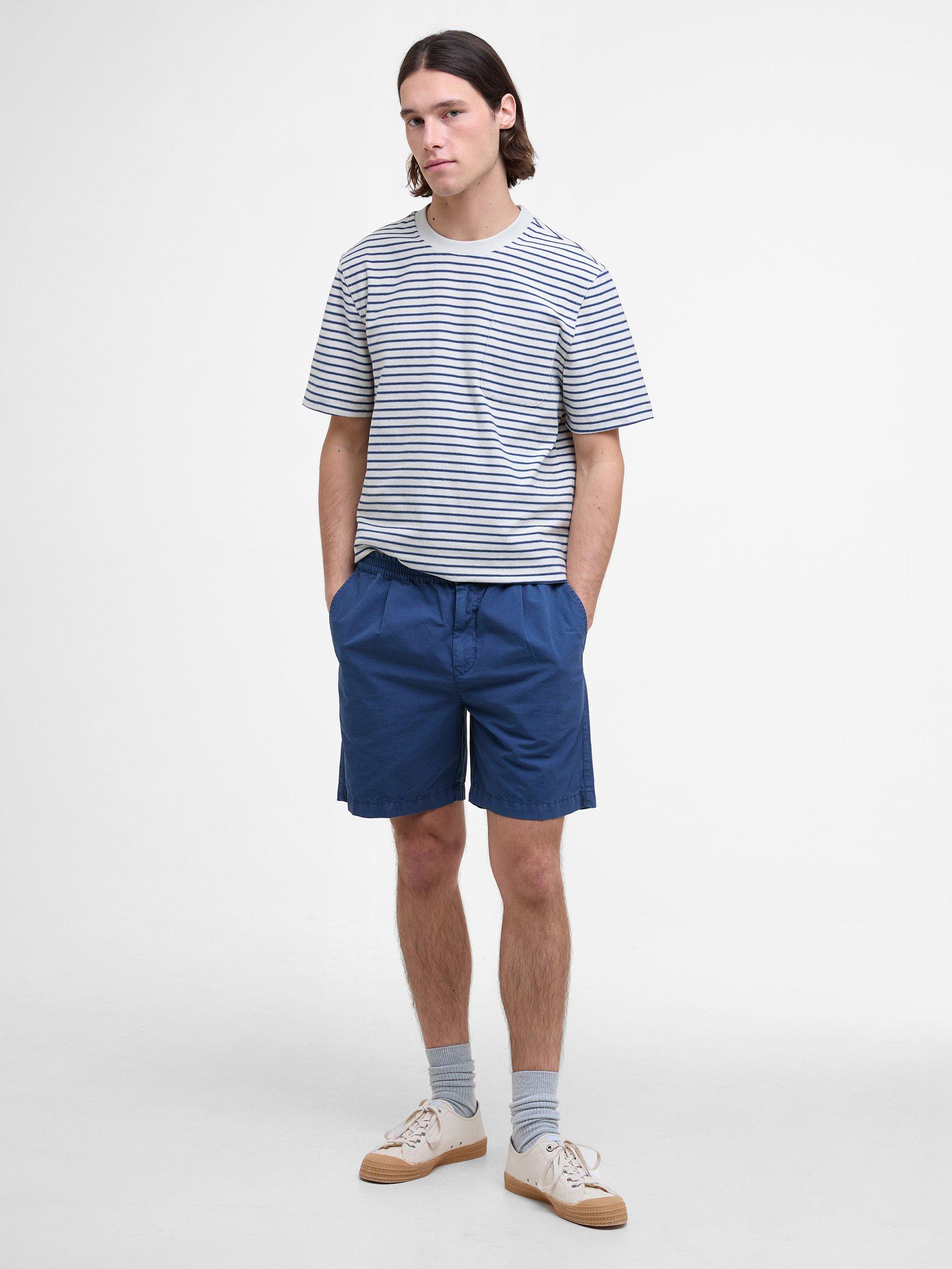 Product image 3 of 6, which shows Barbour Frensham Stripe Cotton T-Shirt, Oatmeal, S