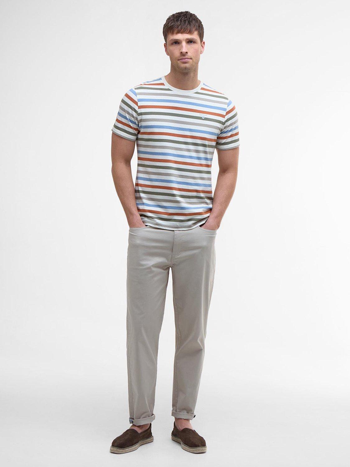 Product image 3 of 6, which shows Barbour Rokeby Stripe Cotton T-Shirt, Whisper White, XL
