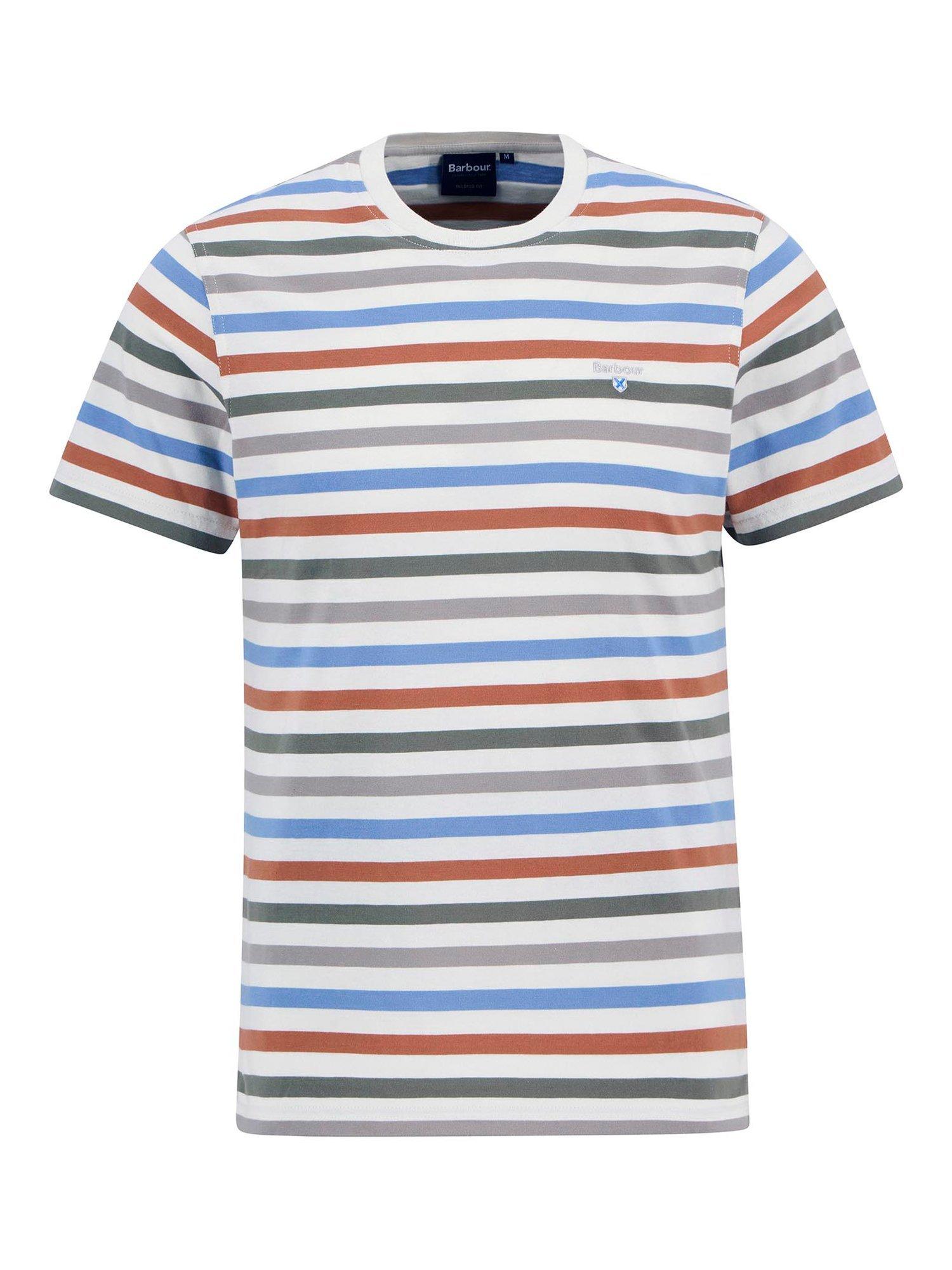 Product image 4 of 6, which shows Barbour Rokeby Stripe Cotton T-Shirt, Whisper White, XL