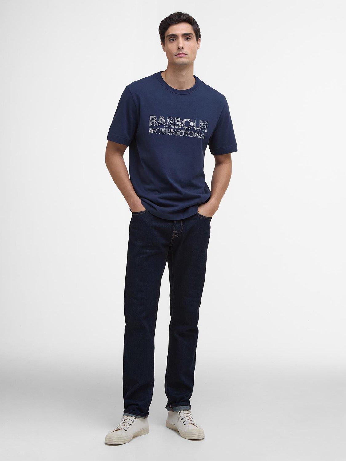 Product image 3 of 5, which shows Barbour International Bento Cotton T-Shirt, Navy, S