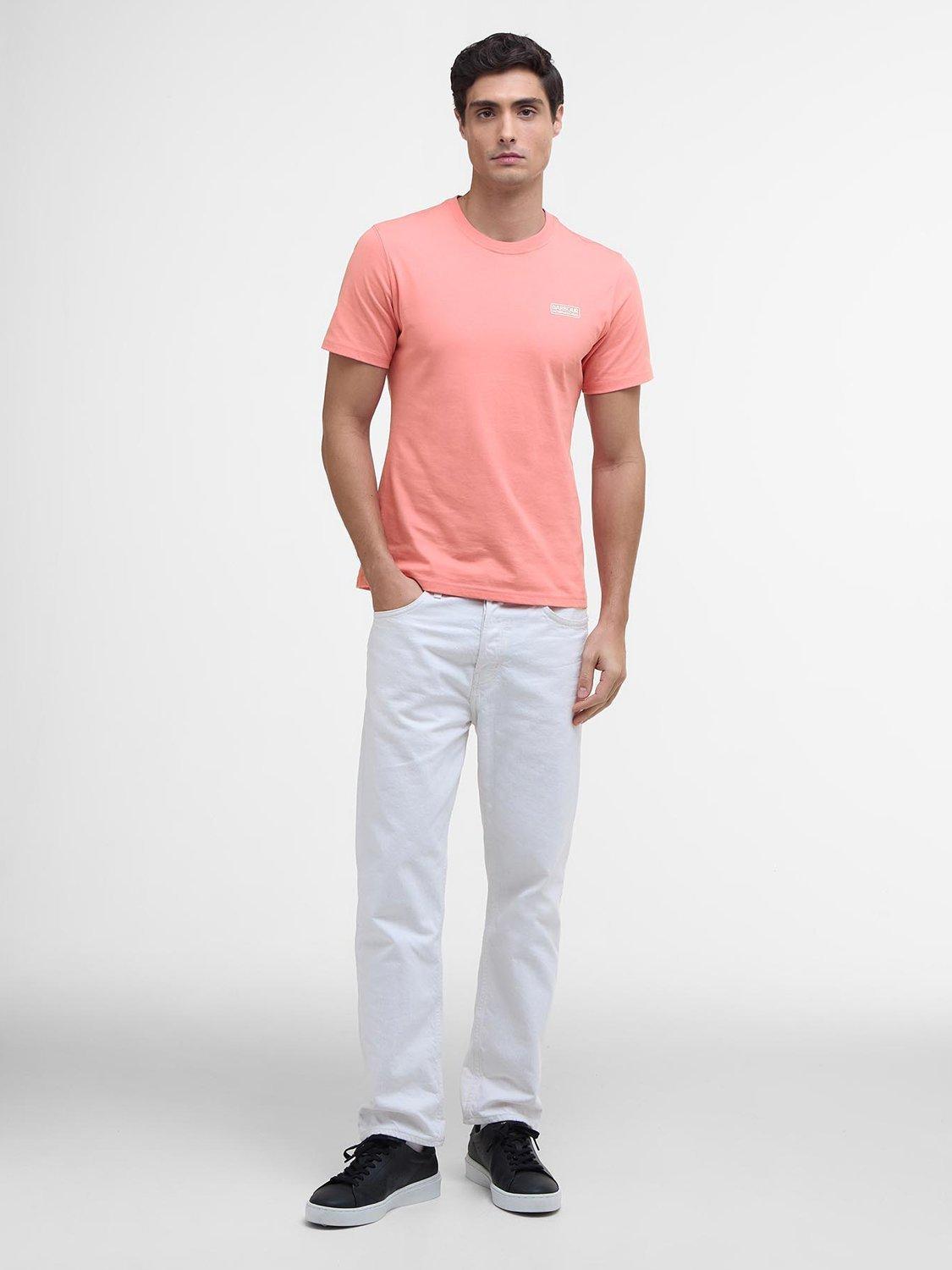 Product image 3 of 6, which shows Barbour International Logo Cotton T-Shirt, Coral, S