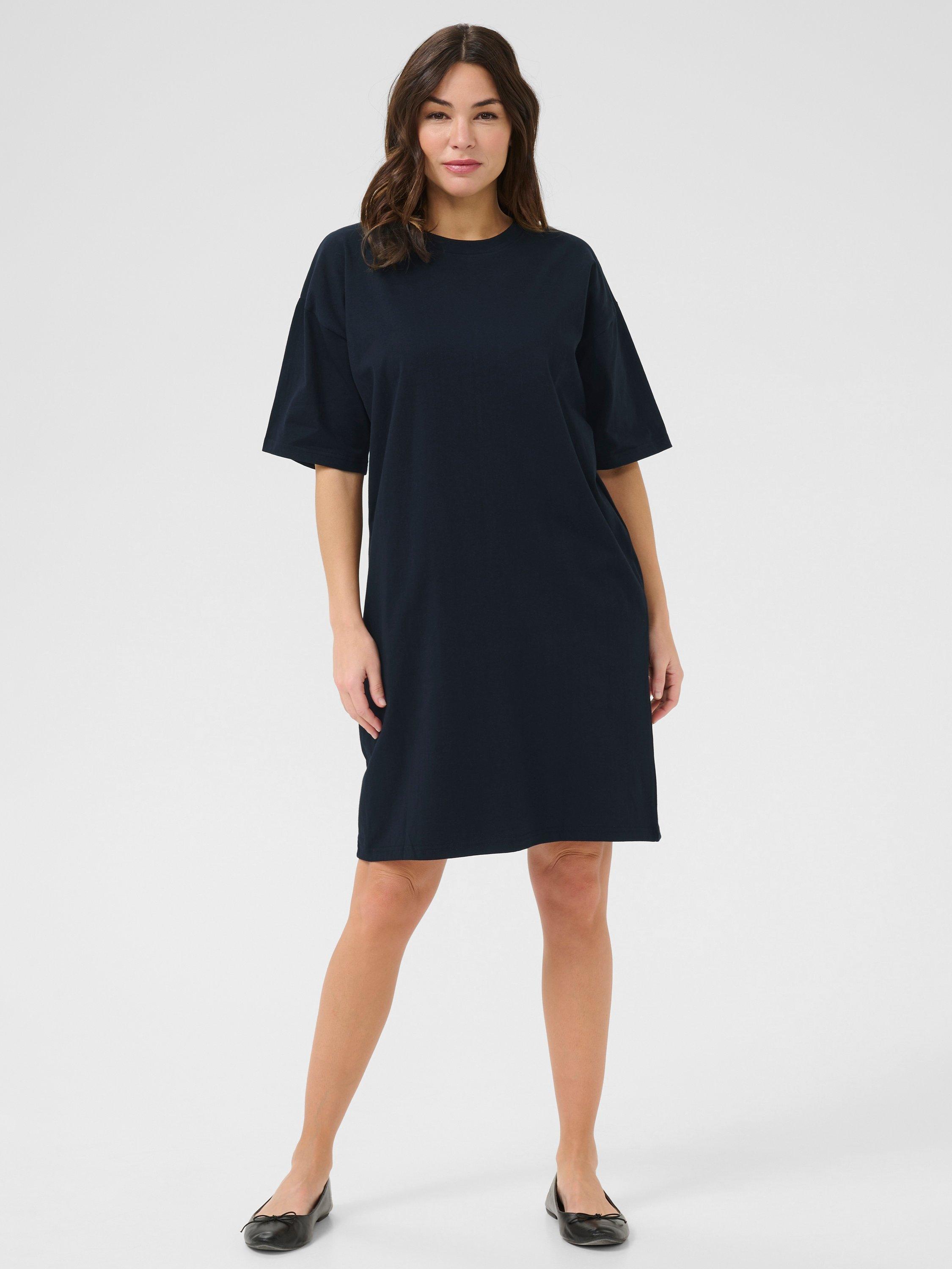 Product image 1 of 5, which shows KAFFE Judy Cotton T-Shirt Dress, Black, XL
