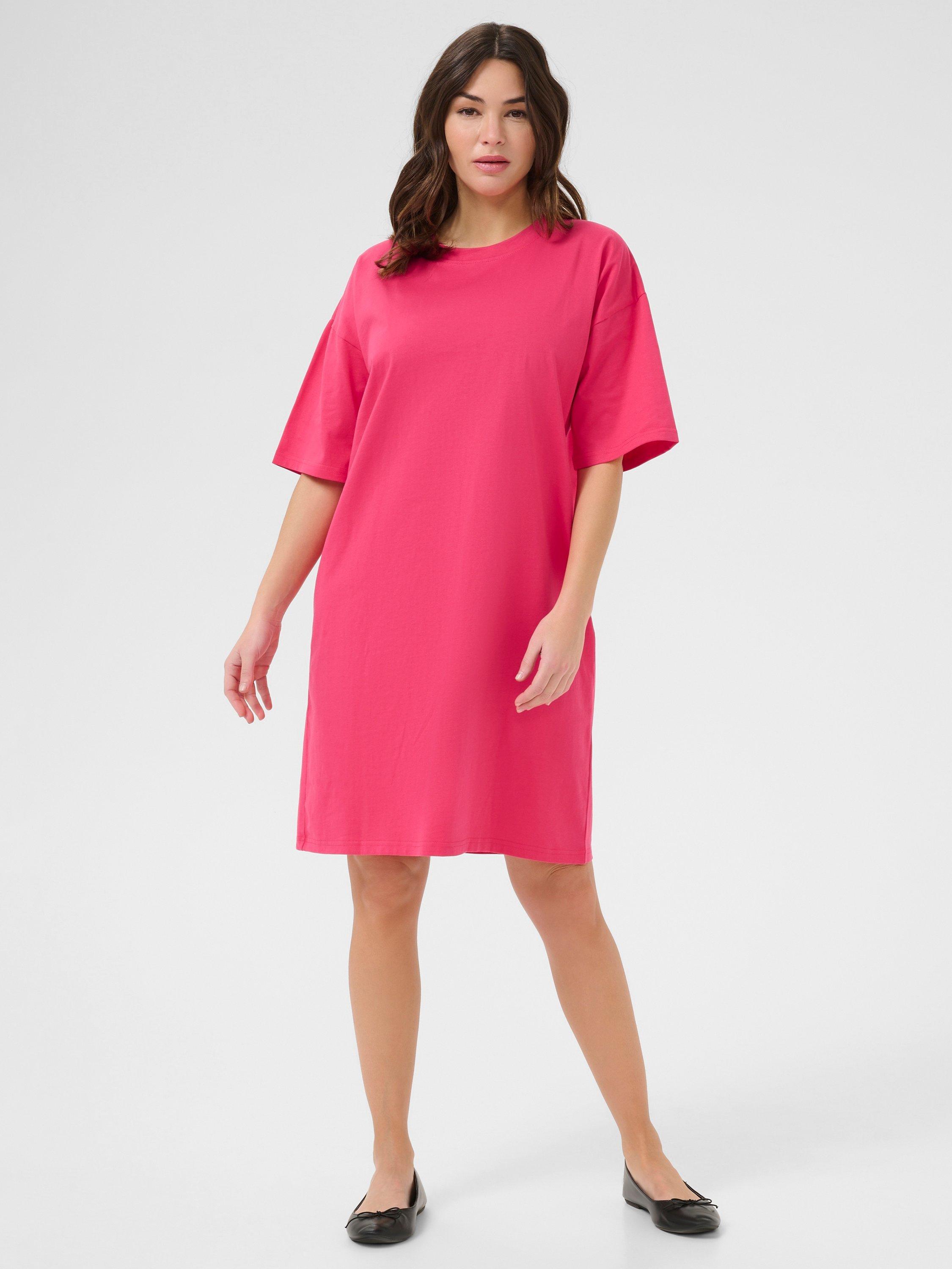 KAFFE Judy Cotton T-Shirt Dress, Mid Pink