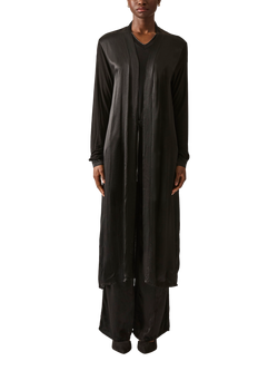 James Lakeland Long Satin Cardigan, Black