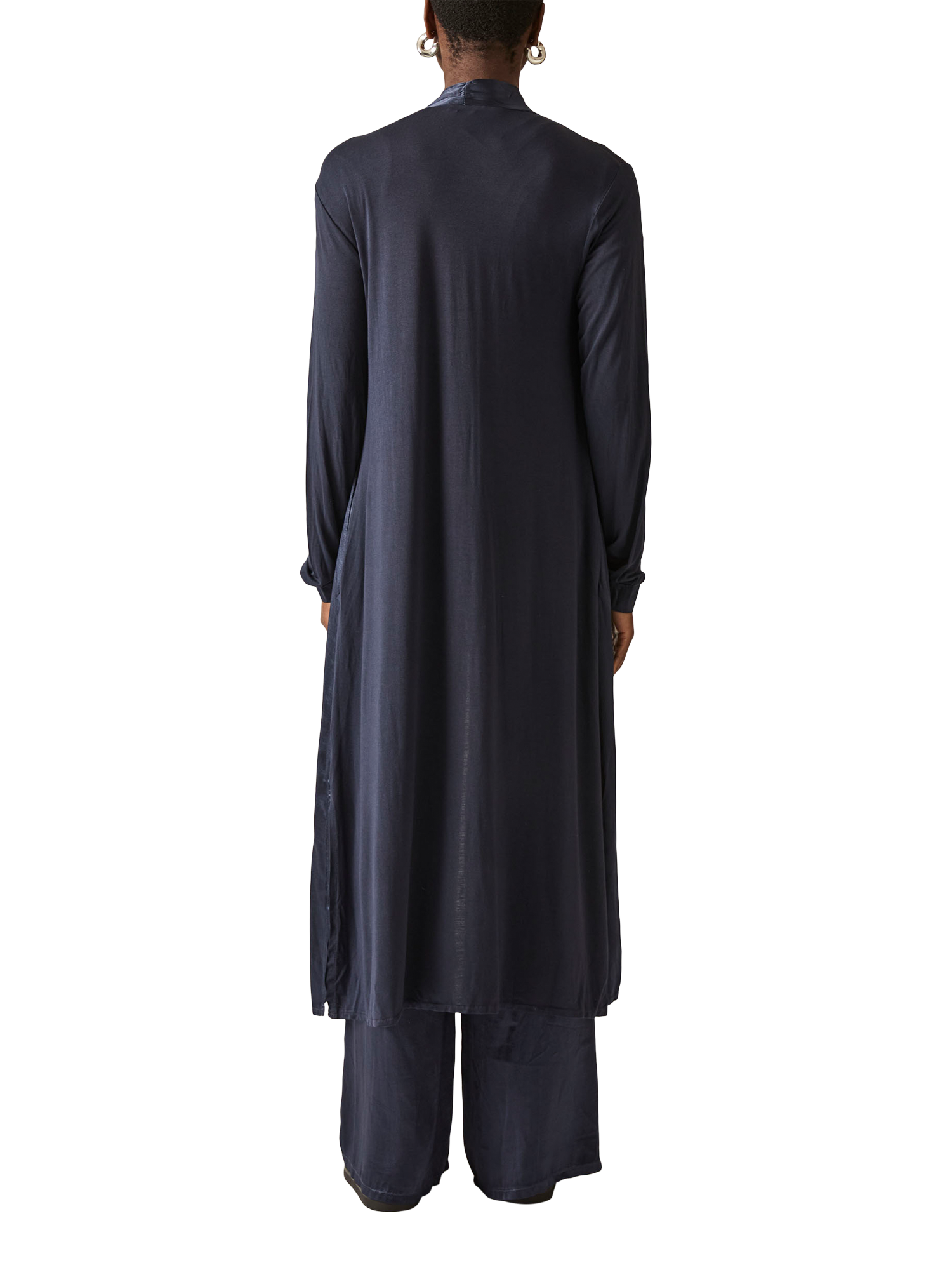 Product image 2 of 6, which shows James Lakeland Long Satin Cardigan, Navy, 10