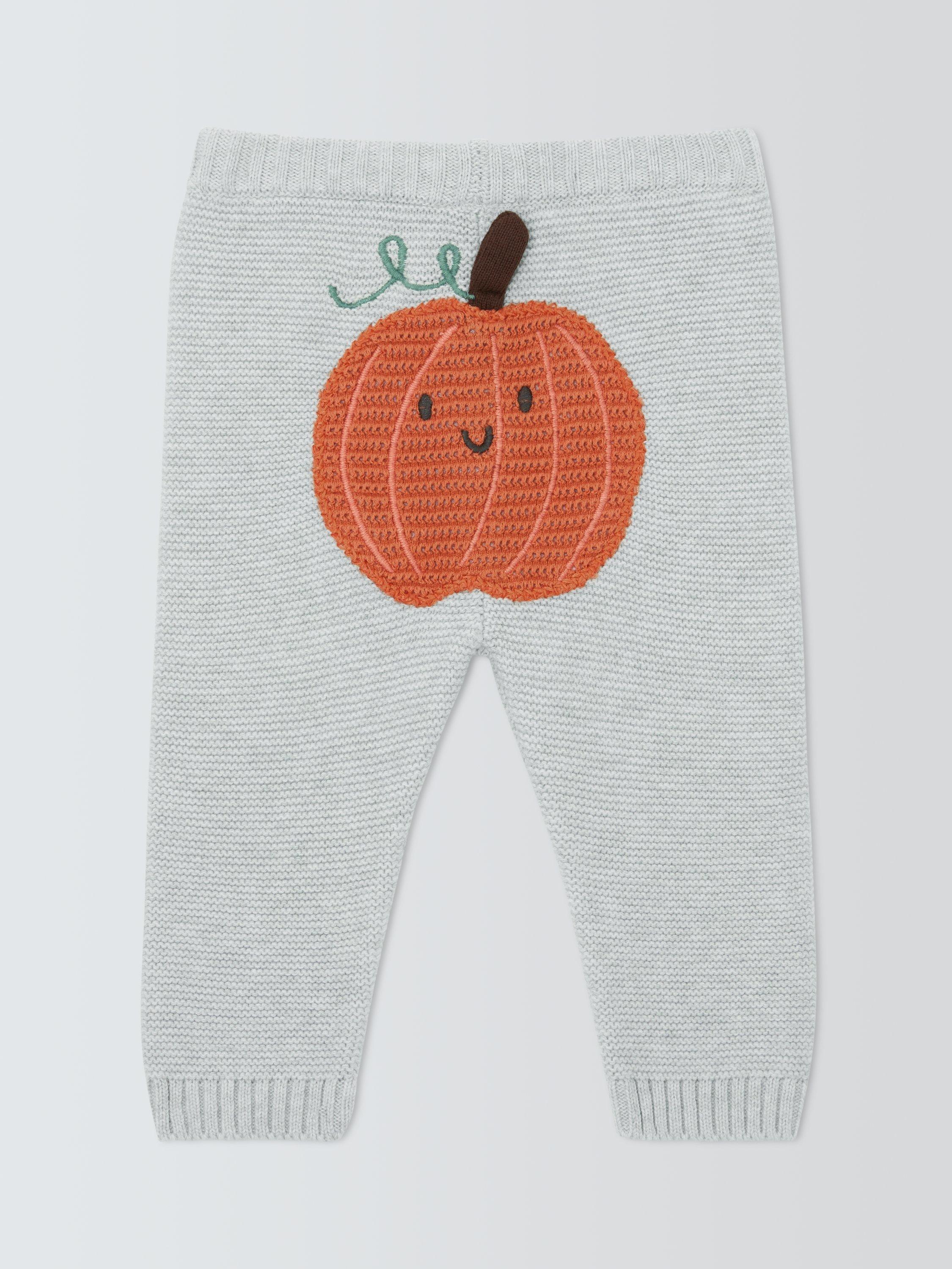 John Lewis Baby Knitted Pumpkin Leggings, Natural