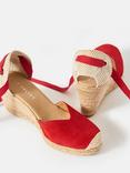 Mint Velvet Suede Wedge Heeled Espadrilles, Red