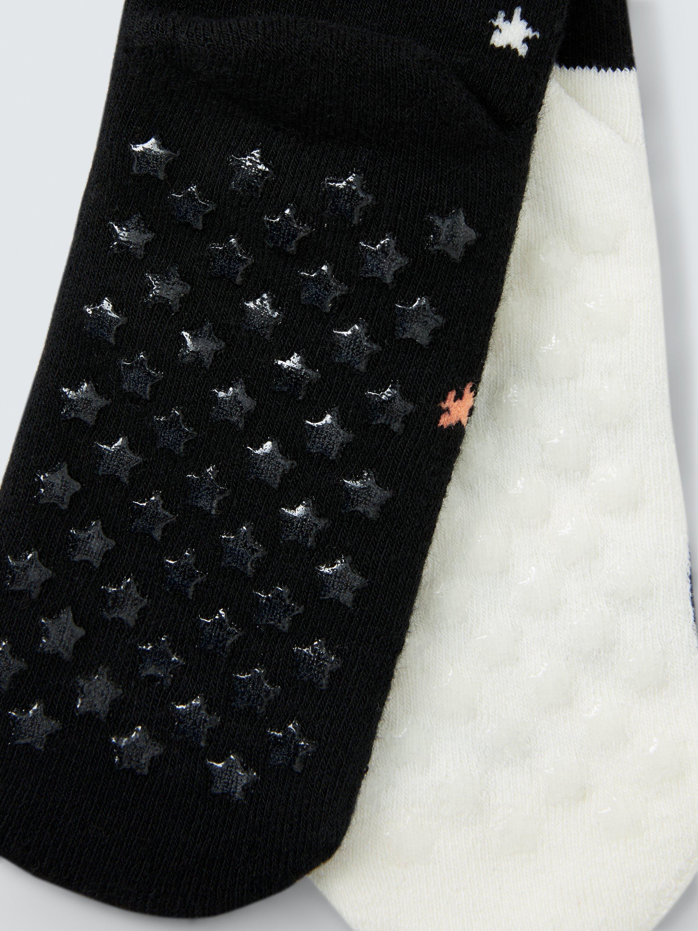 Product image 2 of 2, which shows John Lewis Kids' Halloween Slipper Socks, Pack of 2, Multi, 9-12 Jnr