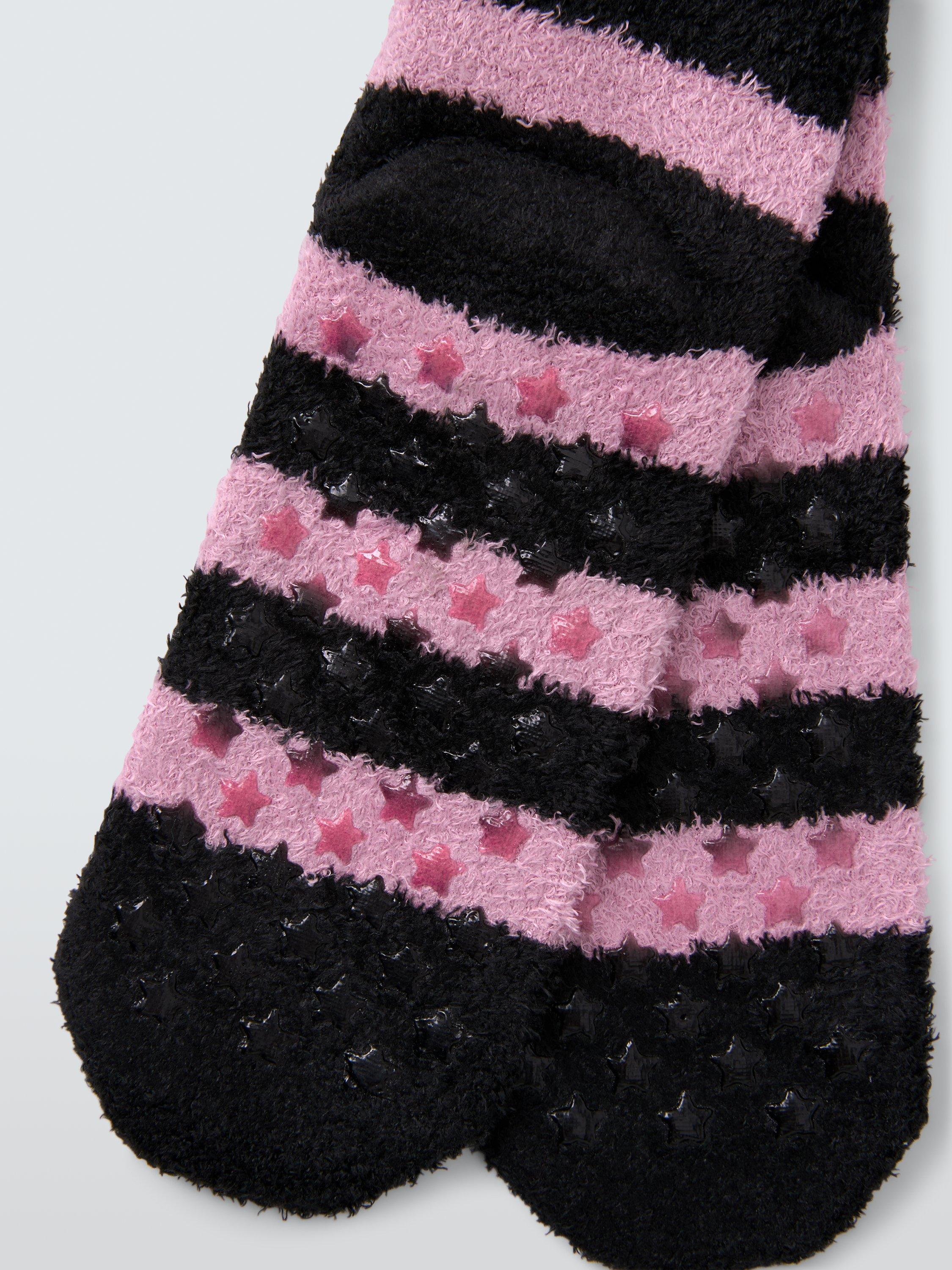 Product image 2 of 2, which shows John Lewis Kids' Fluffy Cat Slipper Socks, Multi, 9-12 Jnr