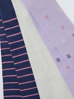 John Lewis Kids' Star/Plain/Stripe Tights, Pack of 3, Multi - view 2, Multi