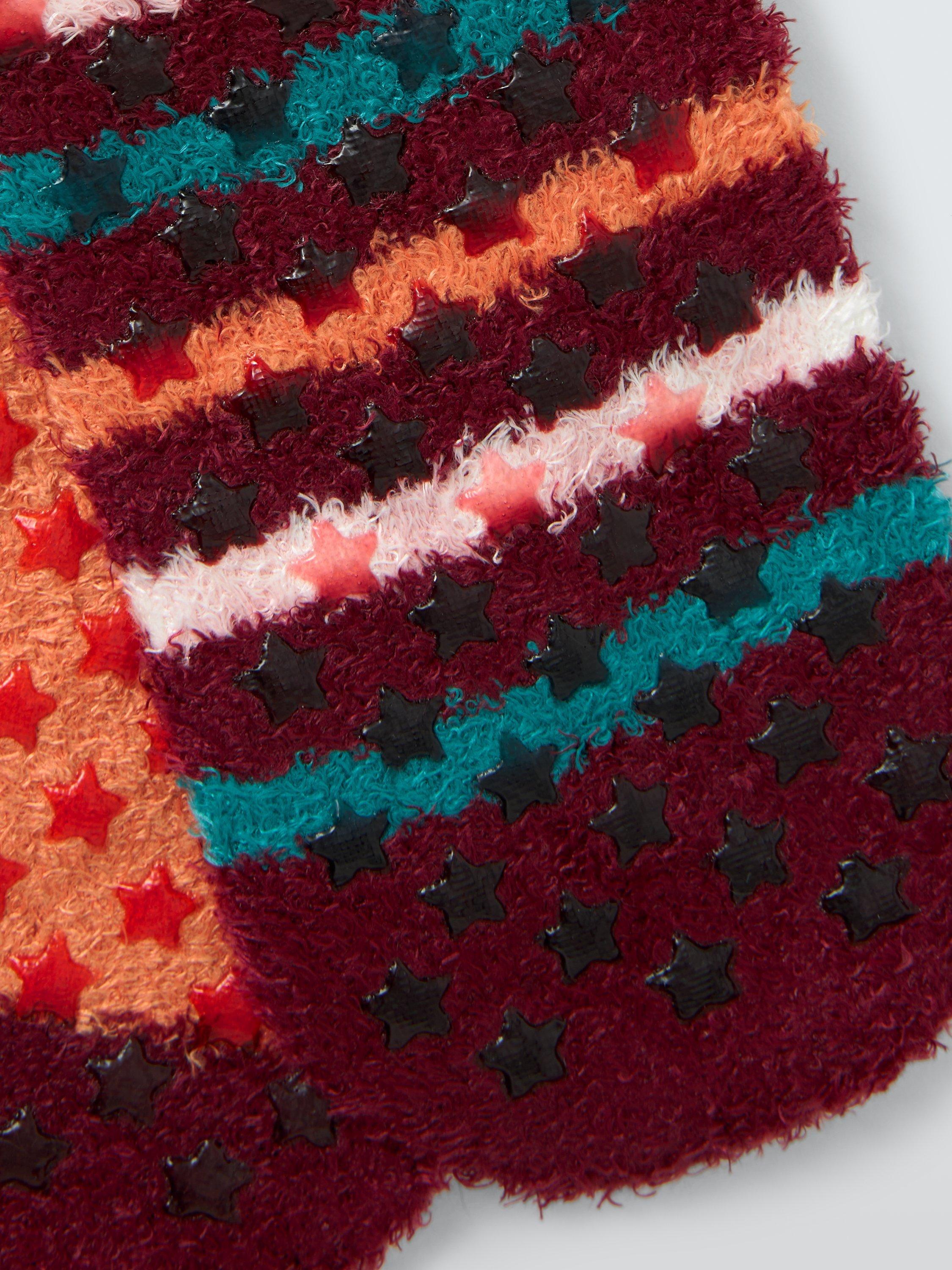 Product image 2 of 2, which shows John Lewis Kids' Fluffy Fox Slipper Socks, Pack of 2, Multi, 9-12 Jnr