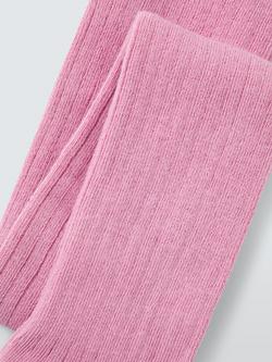 John Lewis Kids' Cotton Rich Ribbed Tights - view 2, Pink