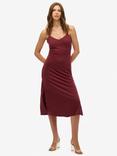 Superdry Jersey Open Back Dress, Port Brown