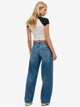 Superdry Cult Mid Rise Baggy Jeans, Blue Vintage Wash