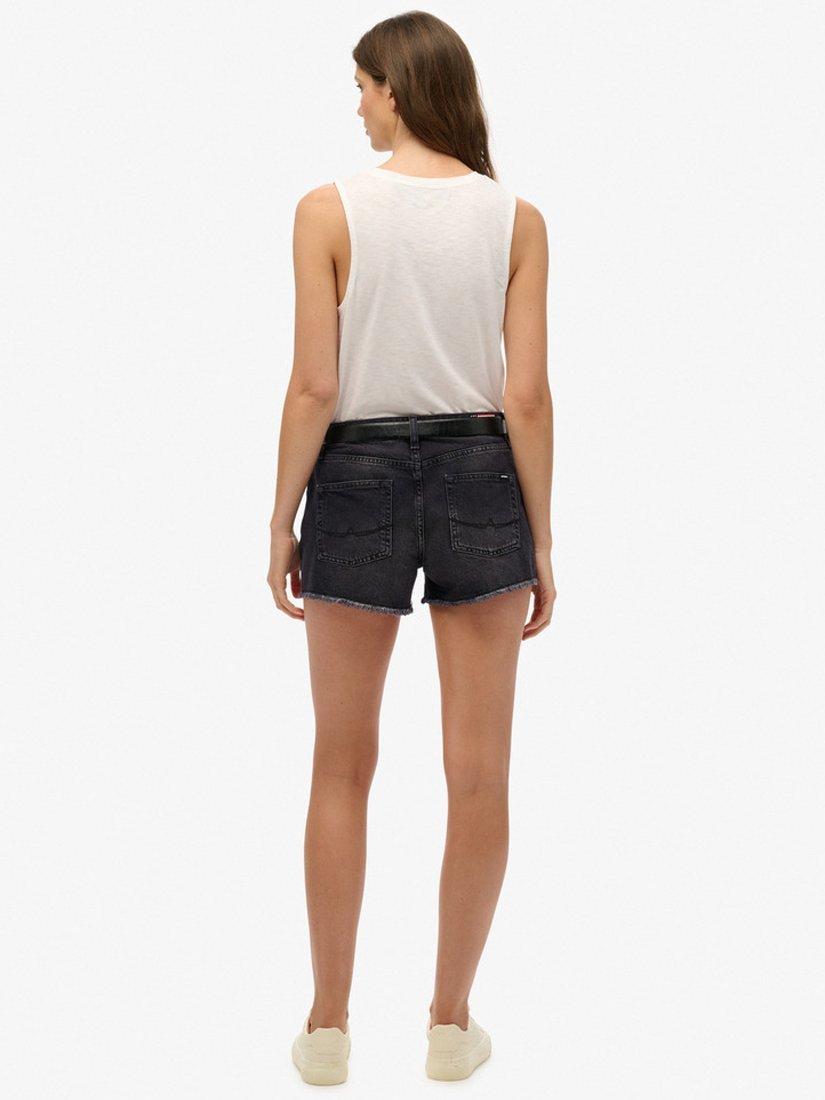 Product image 2 of 6, which shows Superdry Mid Rise Denim Hot Shorts, Roseland Black, 26