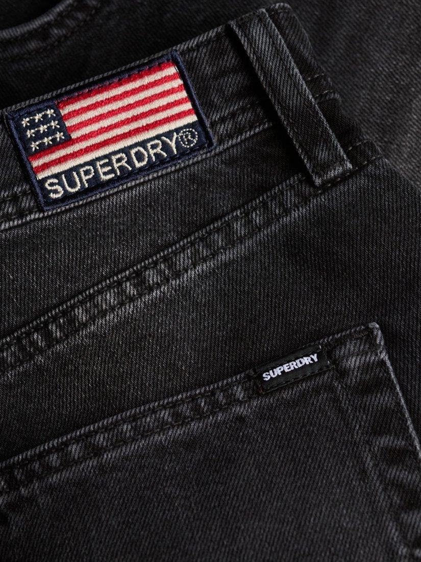 Product image 6 of 6, which shows Superdry Mid Rise Denim Hot Shorts, Roseland Black, 26