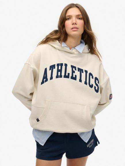 Superdry Athletic Essentials Relaxed Hoodie, Desert Bone White