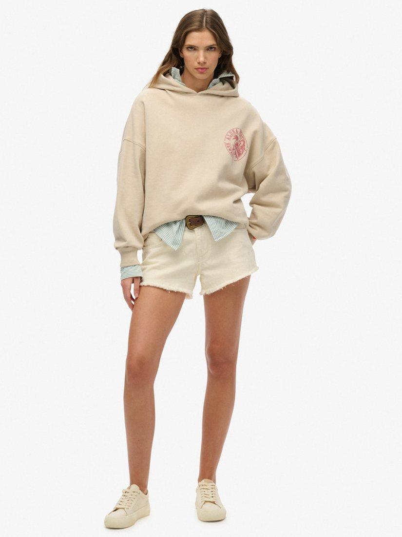 Product image 3 of 4, which shows Superdry Lo-fi Outdoor Oversized Hoodie, Off Grey, 8