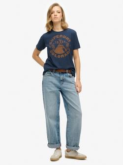 Superdry Lo-Fi Outdoor Relaxed T-Shirt, Rich Navy Marl - view 2, Rich Navy Marl
