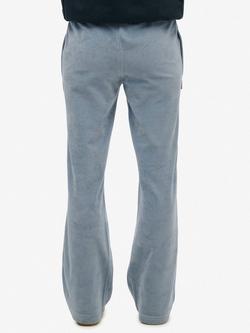 Superdry Velour Wide Leg Joggers, Tidal Blue - view 2, Tidal Blue
