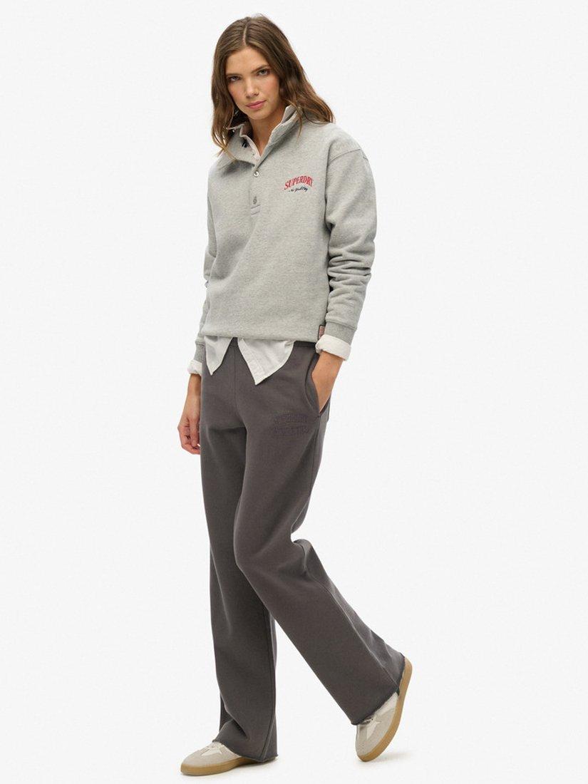 Product image 3 of 6, which shows Superdry Atheltic Tonal Embroidered Wide Leg Joggers, Richest Navy, 8