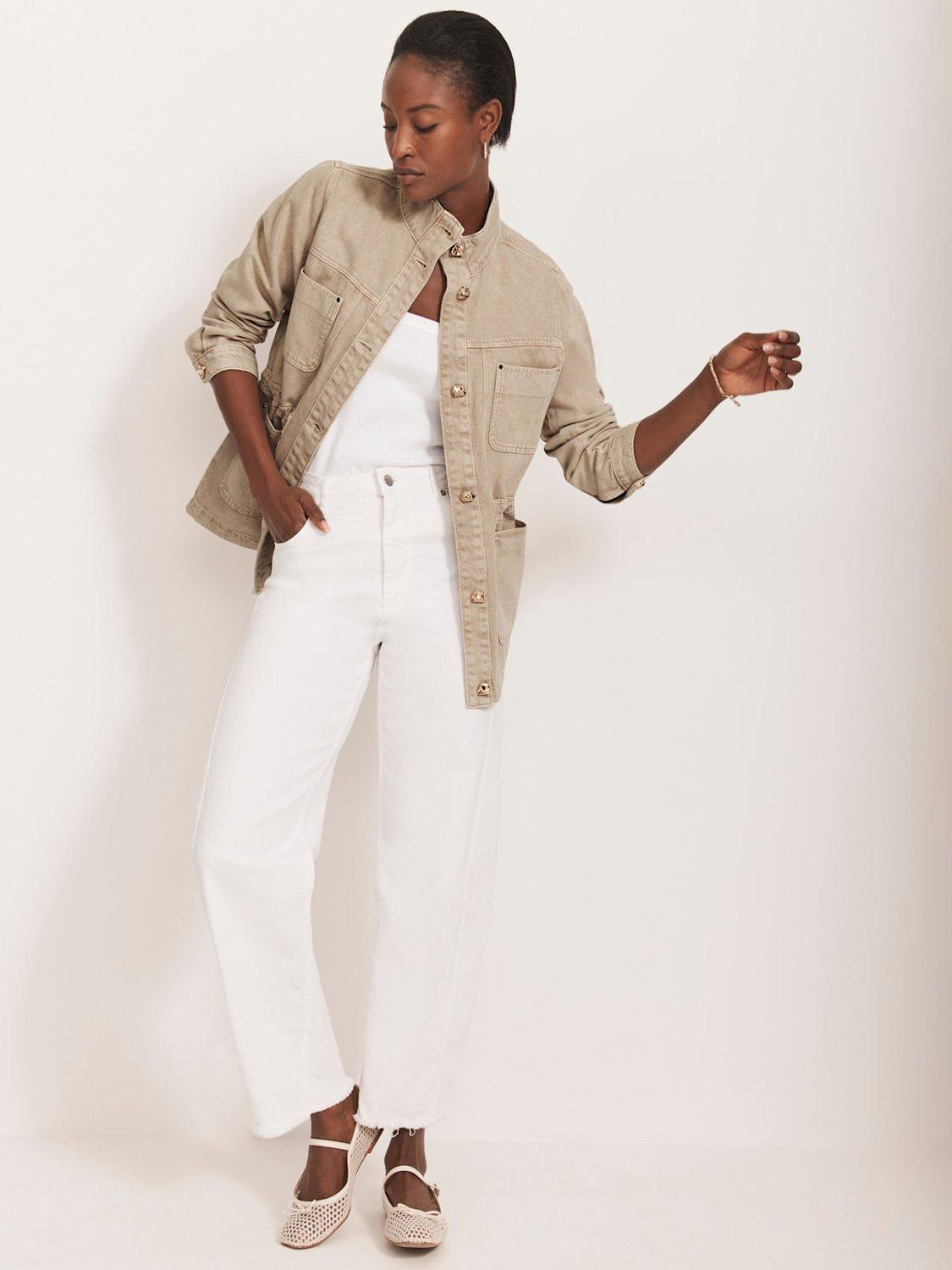 Product image 2 of 8, which shows Mint Velvet Utility Denim Jacket, Natural, L