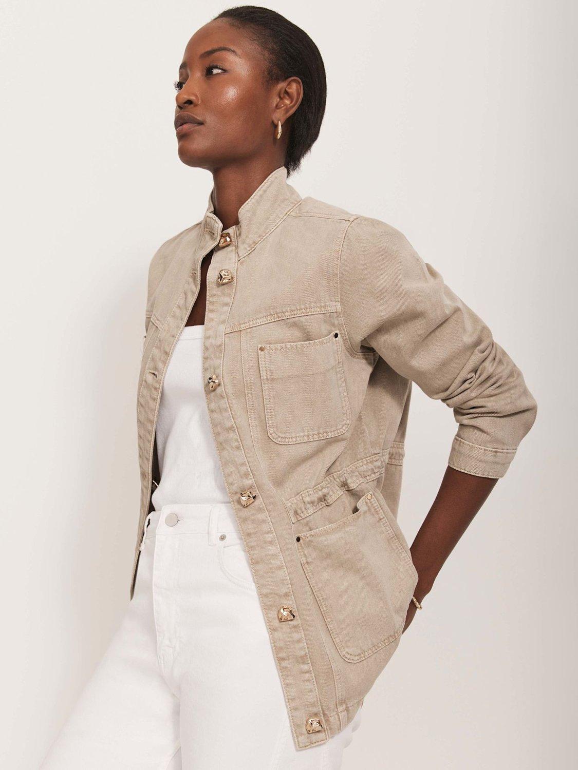 Product image 3 of 8, which shows Mint Velvet Utility Denim Jacket, Natural, L