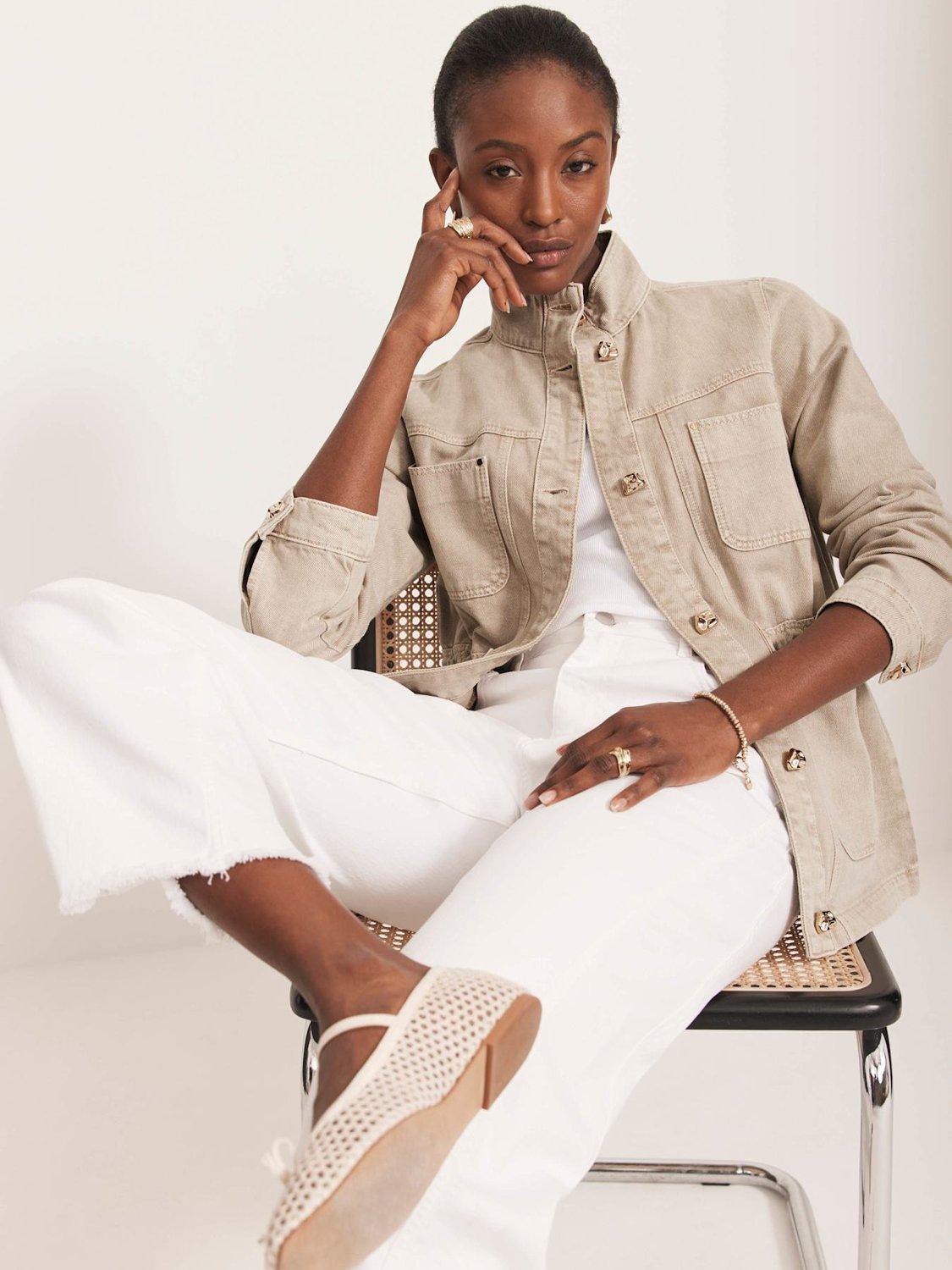 Product image 4 of 8, which shows Mint Velvet Utility Denim Jacket, Natural, L