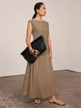 Mint Velvet Jersey Asymmetric Dress, Green Khaki