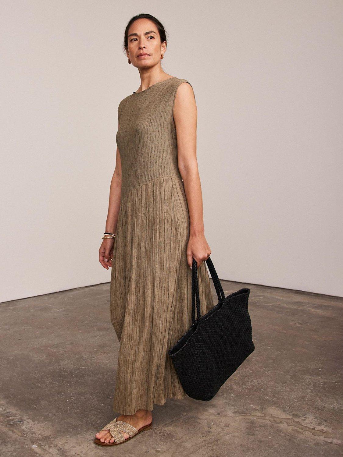 Product image 5 of 8, which shows Mint Velvet Jersey Asymmetric Dress, Green Khaki, L