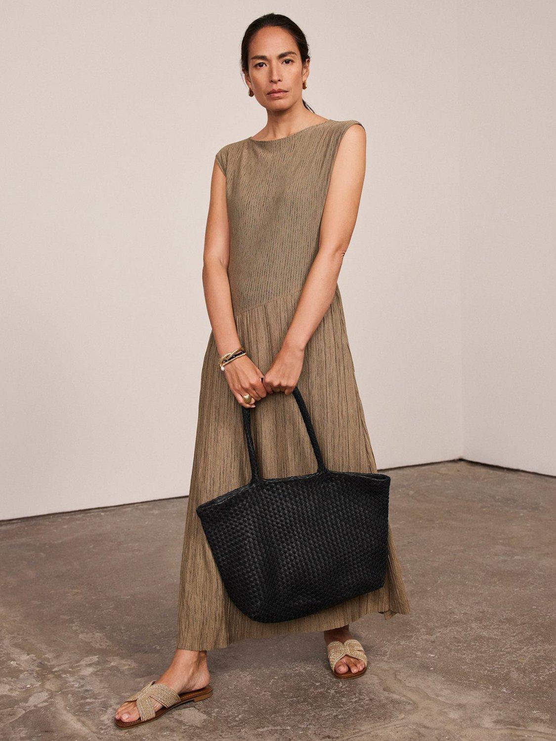 Product image 6 of 8, which shows Mint Velvet Jersey Asymmetric Dress, Green Khaki, L