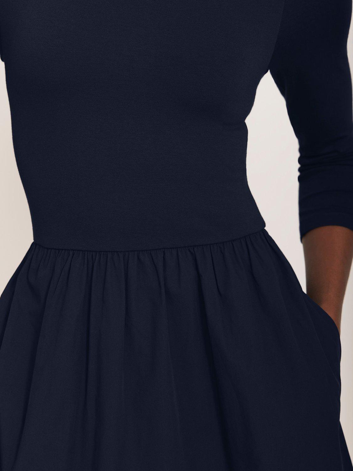 Product image 5 of 8, which shows Mint Velvet Bubble Hem Midi Dress, Blue Navy, L