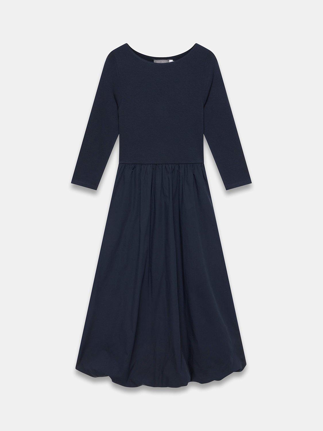 Product image 7 of 8, which shows Mint Velvet Bubble Hem Midi Dress, Blue Navy, L