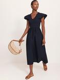 Mint Velvet V-Neck Jersey Midi Dress, Blue Navy