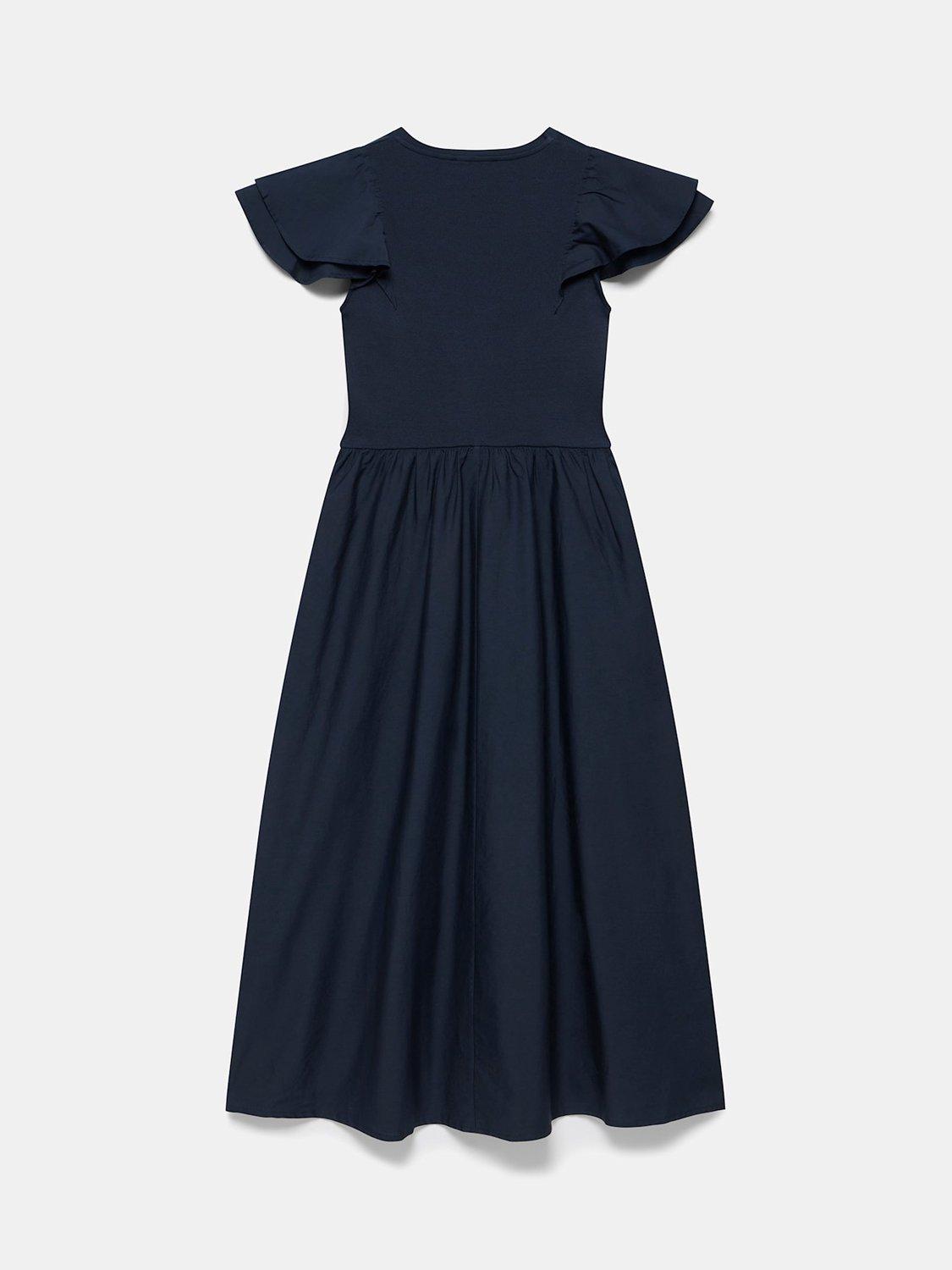 Product image 8 of 8, which shows Mint Velvet V-Neck Jersey Midi Dress, Blue Navy, L