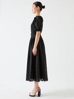 L.K.Bennett Esmerelda Embroidered Midi Dress, Black - view 2, Black