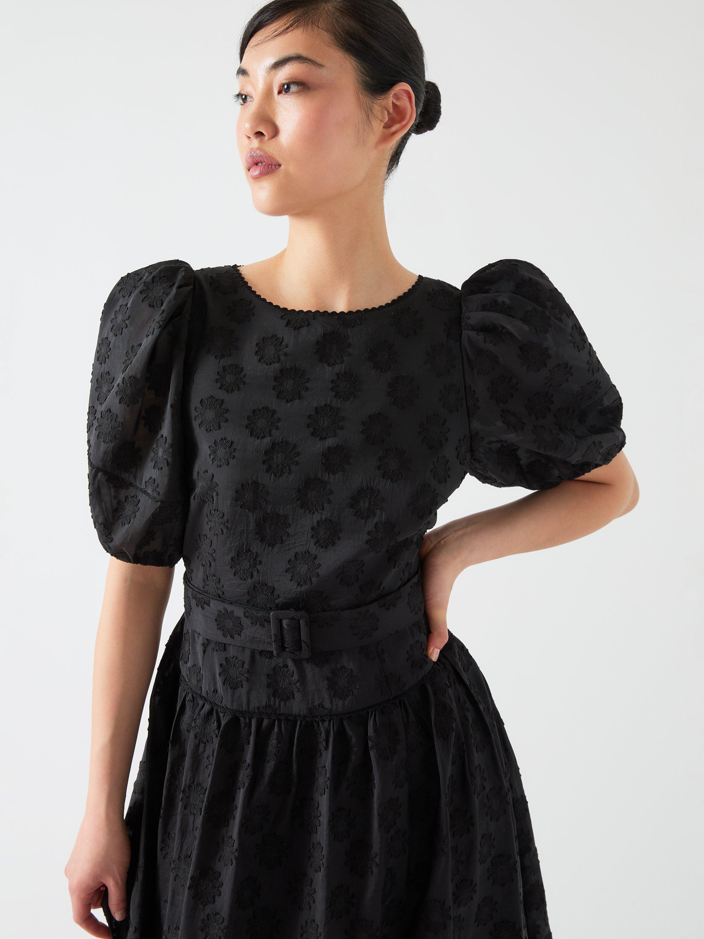 Product image 4 of 5, which shows L.K.Bennett Esmerelda Embroidered Midi Dress, Black, 6
