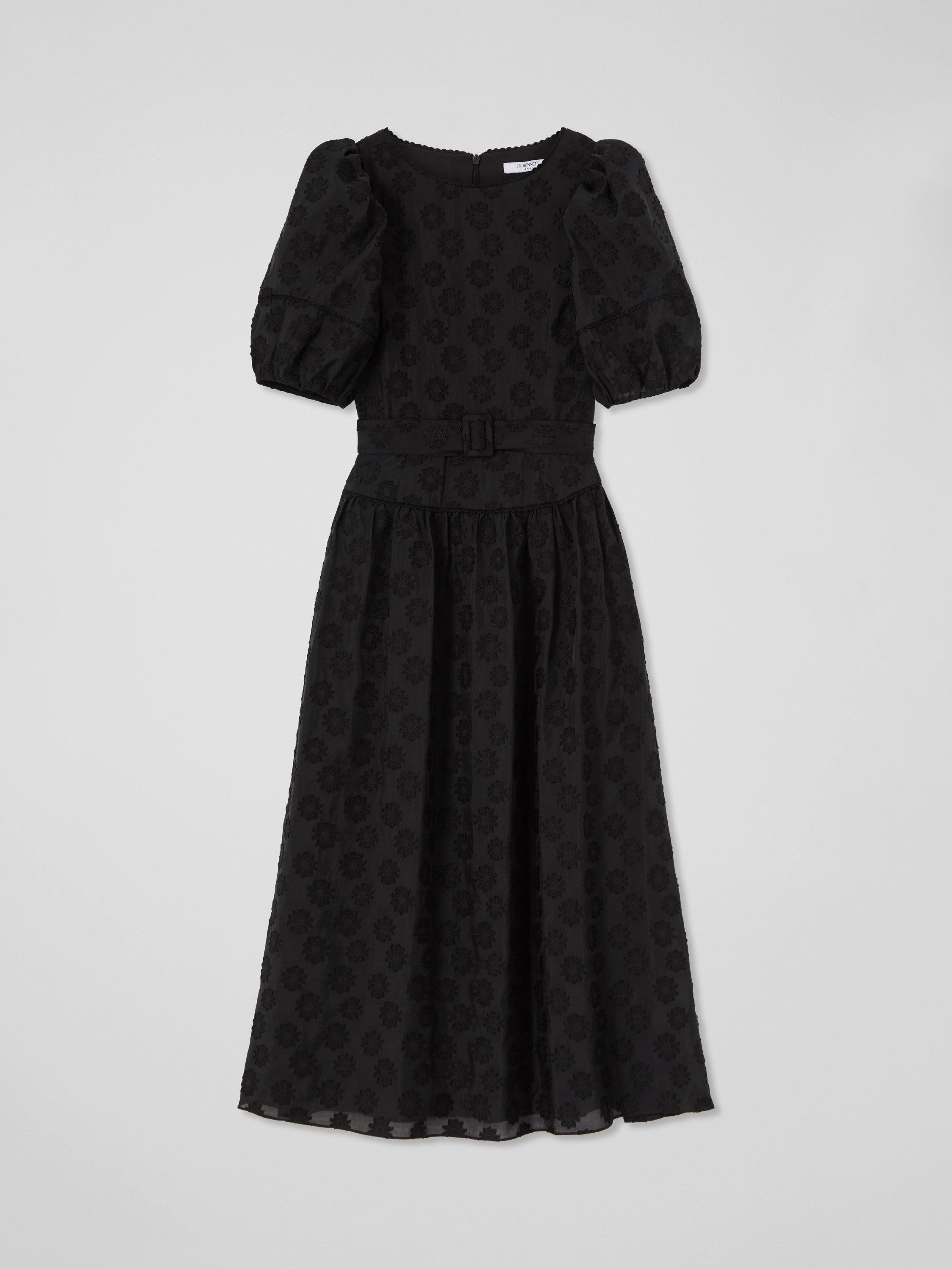 Product image 5 of 5, which shows L.K.Bennett Esmerelda Embroidered Midi Dress, Black, 6