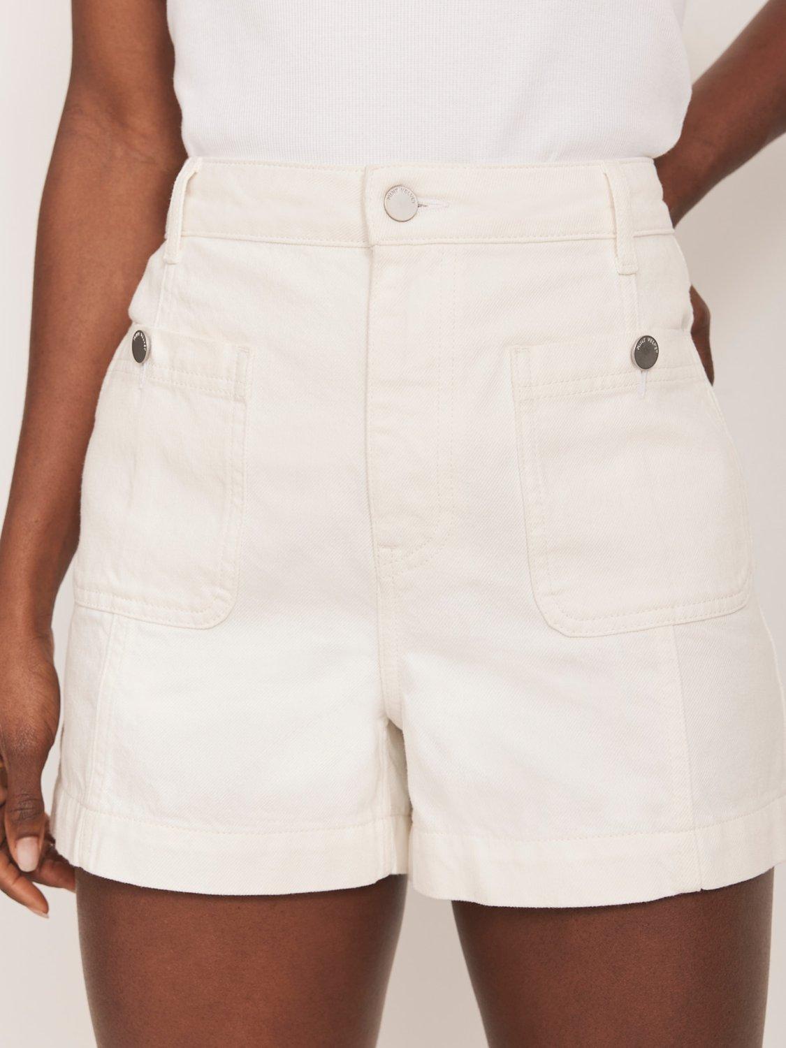 Product image 3 of 7, which shows Mint Velvet Square Pocket Shorts, White, 6